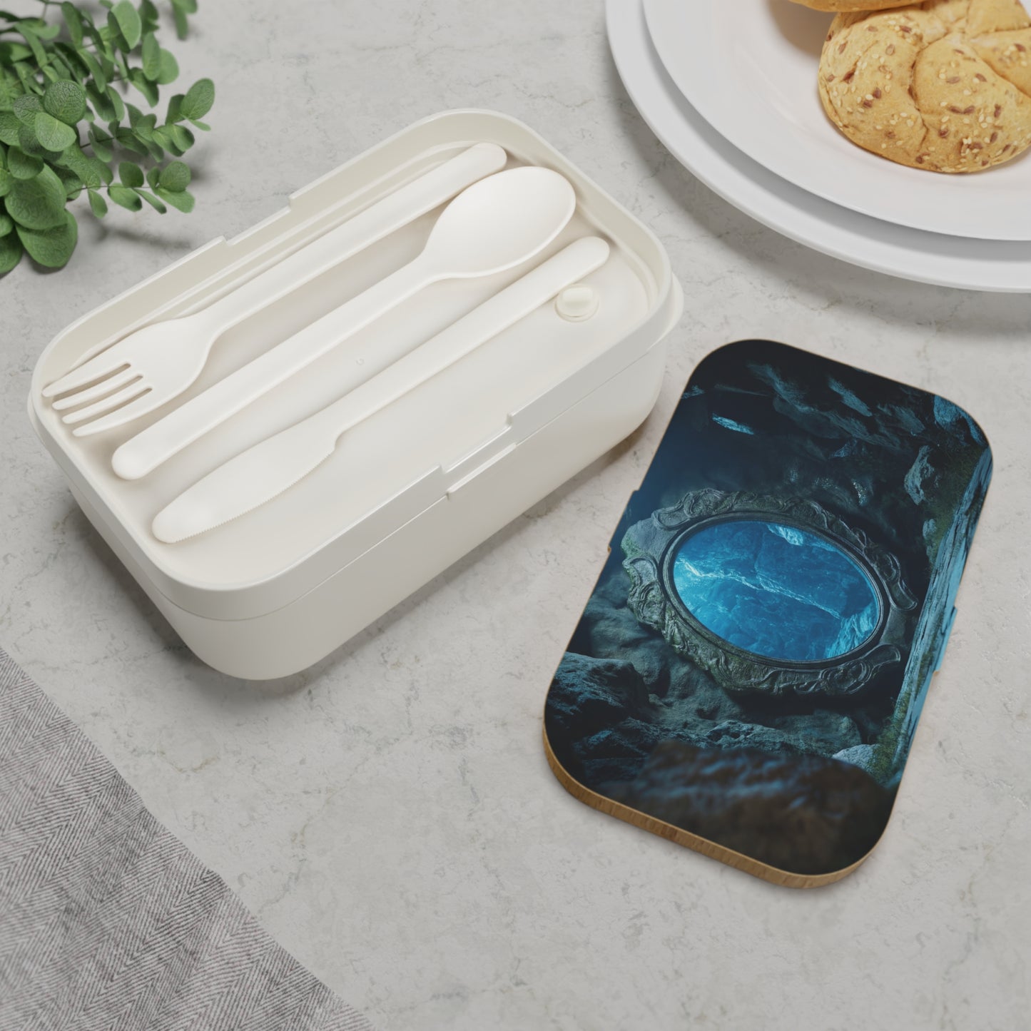 Submerged Mirror Bento Lunch Box – Portal to Deep Blue Depths