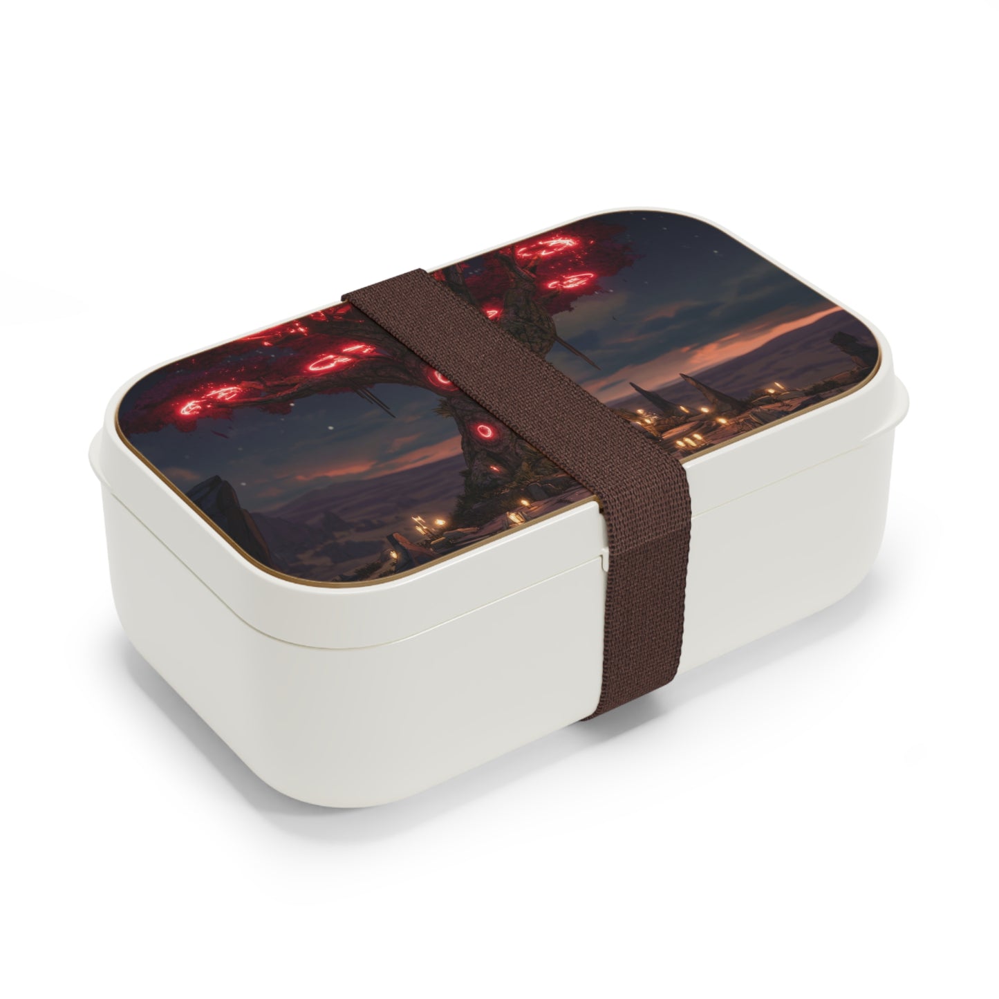 Crimson Oracle Tree Bento Lunch Box – Sunset Ritual Under Glowing Roots