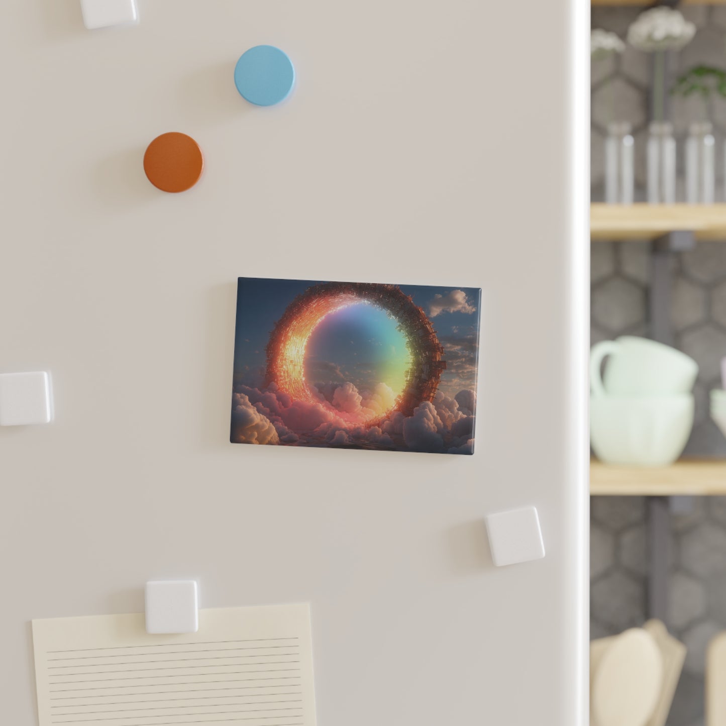 Celestial Vortex Button Magnet, Rectangle (1 & 10 pcs) – Indigo Cloud Dreamscape