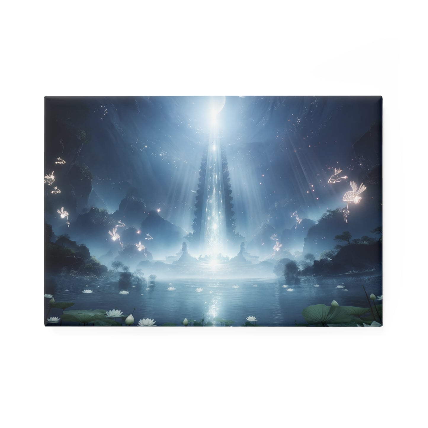 Celestial Lotus Pond Magnet – Moonlit Gateway to Serene Realms