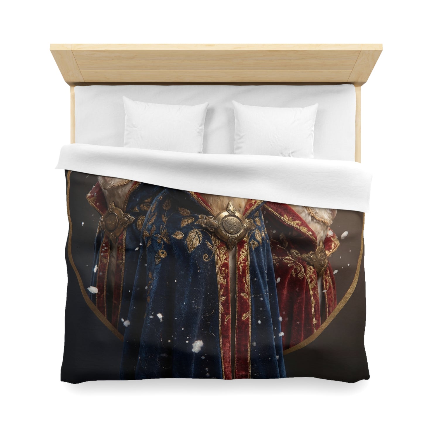 Three Owls in Velvet Cloak Duvet Cover – Winter Courtiers of the Snow