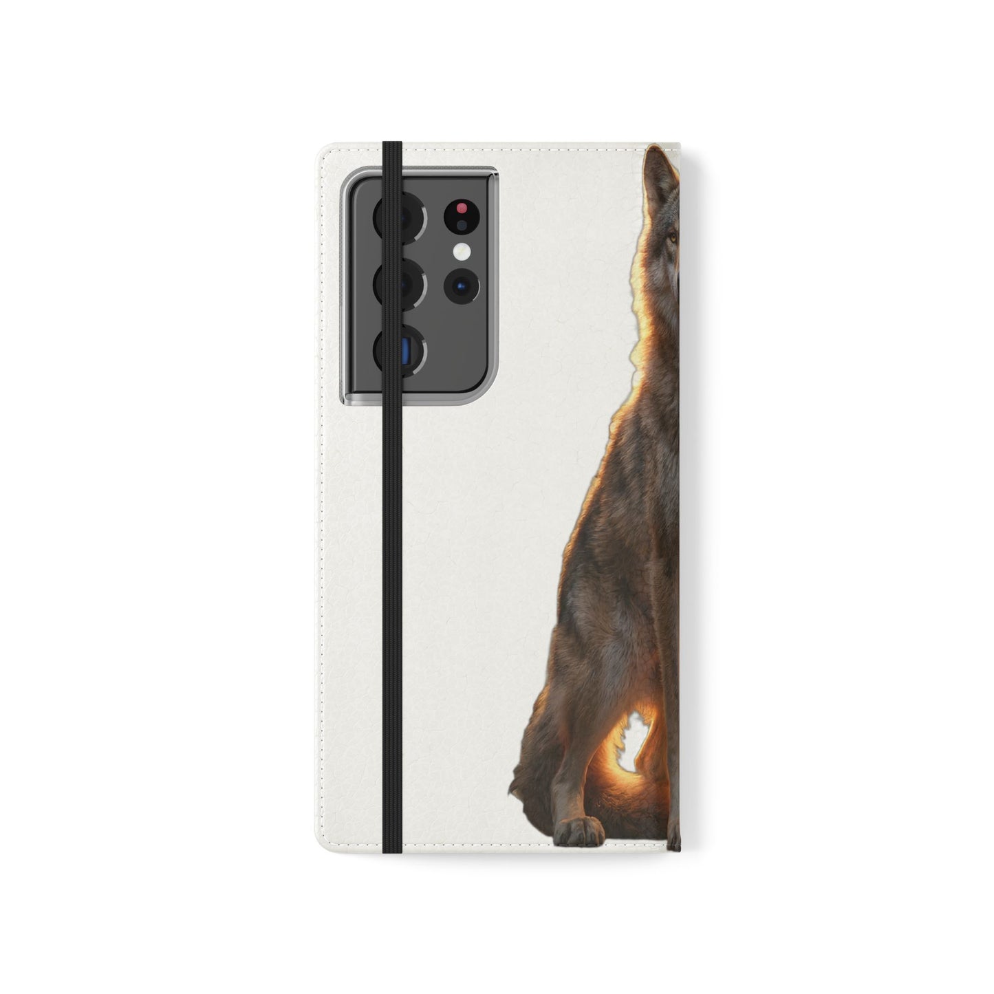 Sunlit Wolf Flip Cases – Golden Hour Sentinel Portrait