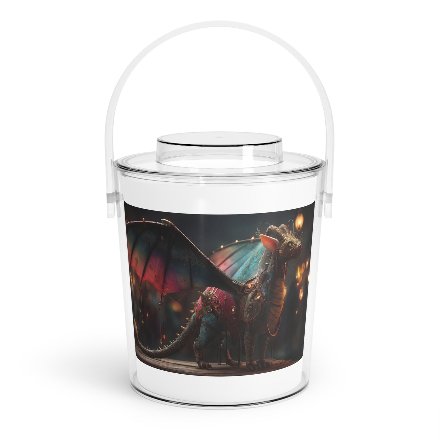 Celestial Dragon Ice Bucket with Tongs – Twilight Market Guardian