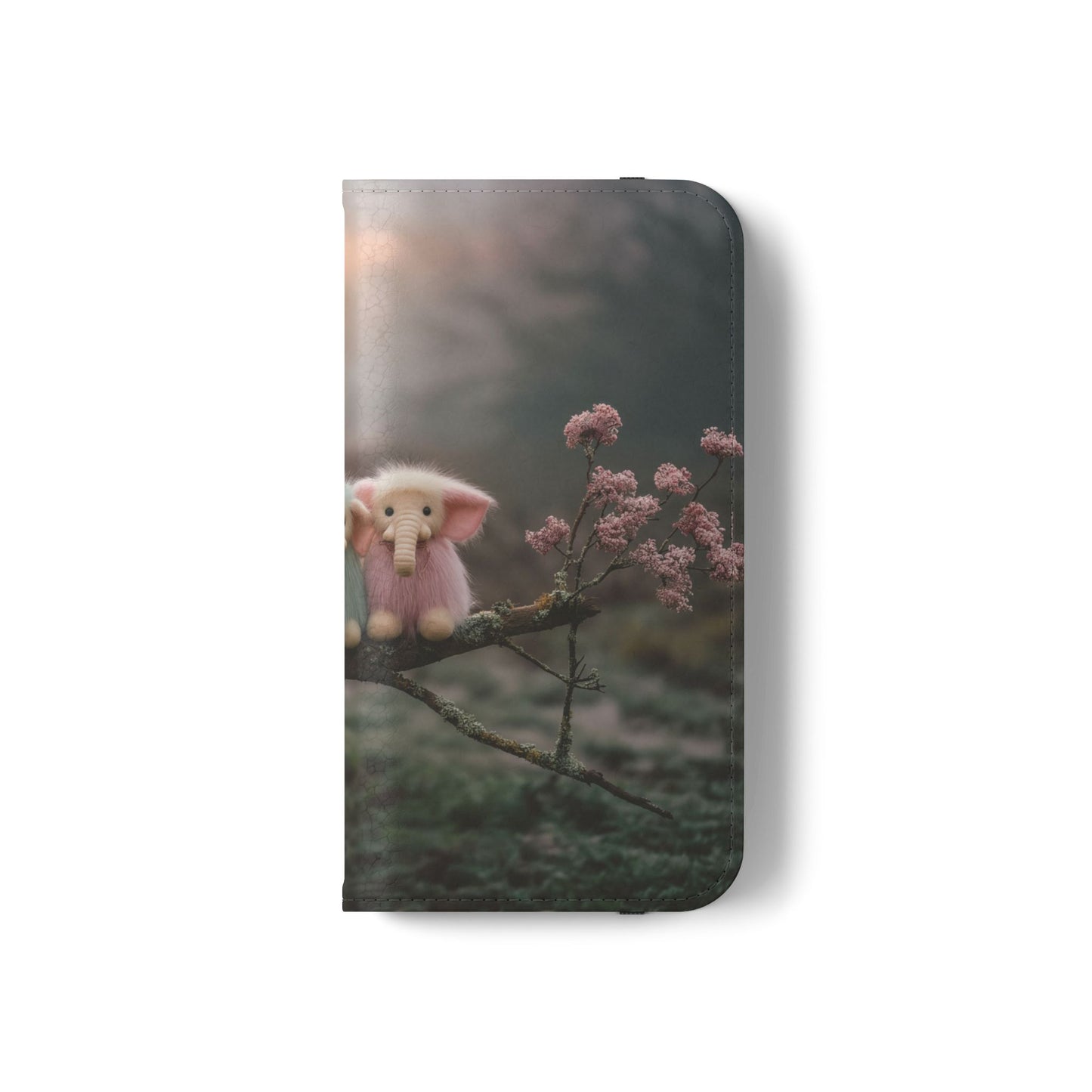 Mossy Branch Elephants Flip Cases – Pastel Fluff Guardians