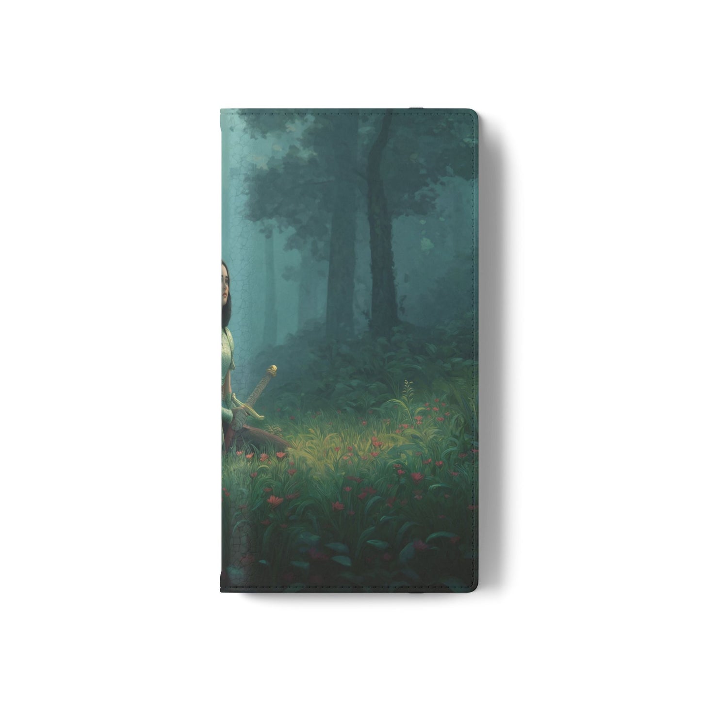 Woodland Sentinel Flip Cases – Green Knight in Misty Grove