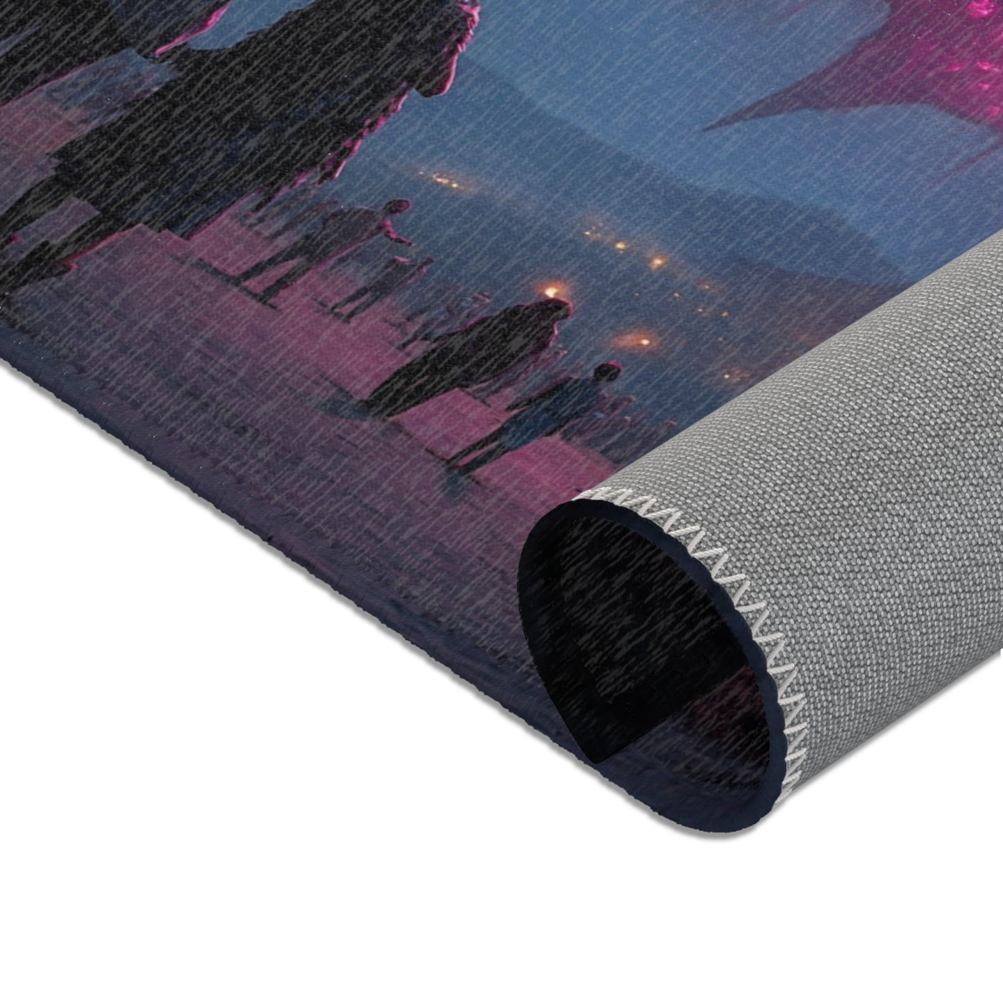 Cosmic Leviathan Rug – Twilight Skyfall Over Ancient Ruins