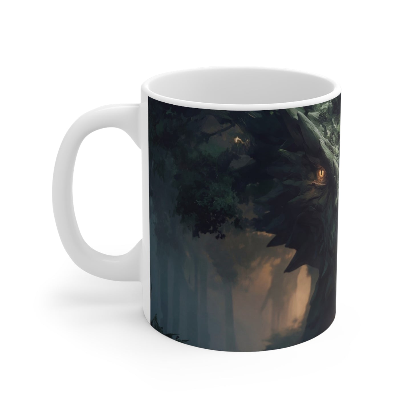 Ancient Dragon Sentinel Ceramic Mugs (11oz\15oz\20oz) – Whispers of the Verdant Throne