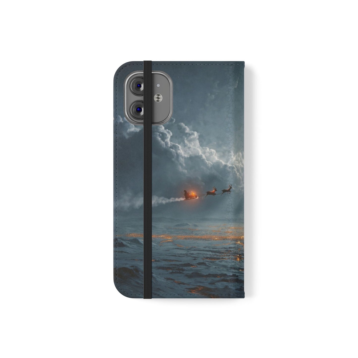 Moonlit Sleigh Flip Cases – Northern Lights Winter Journey