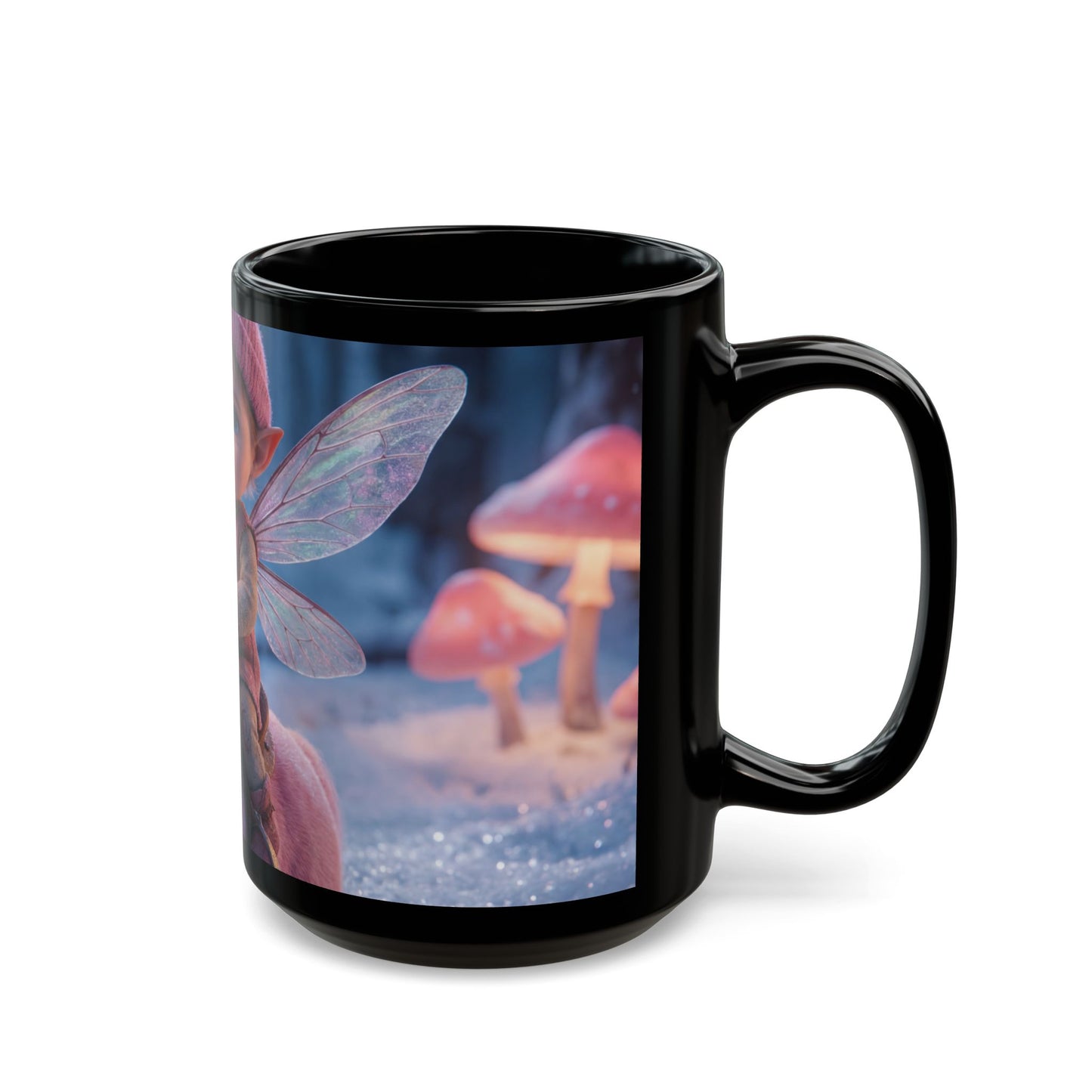 Fairy Rider Unicorn Mug – Snowy Mushroom Grove Dreamscape