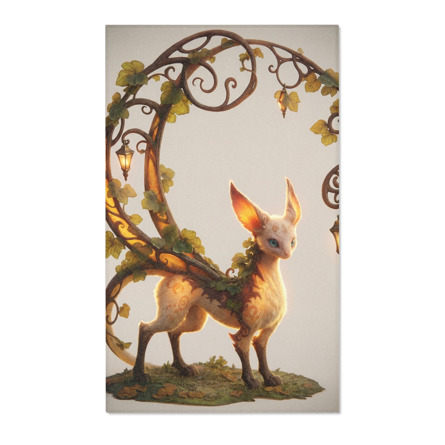 Whimsical Lantern Arch Rug – Golden Twilight Guardian