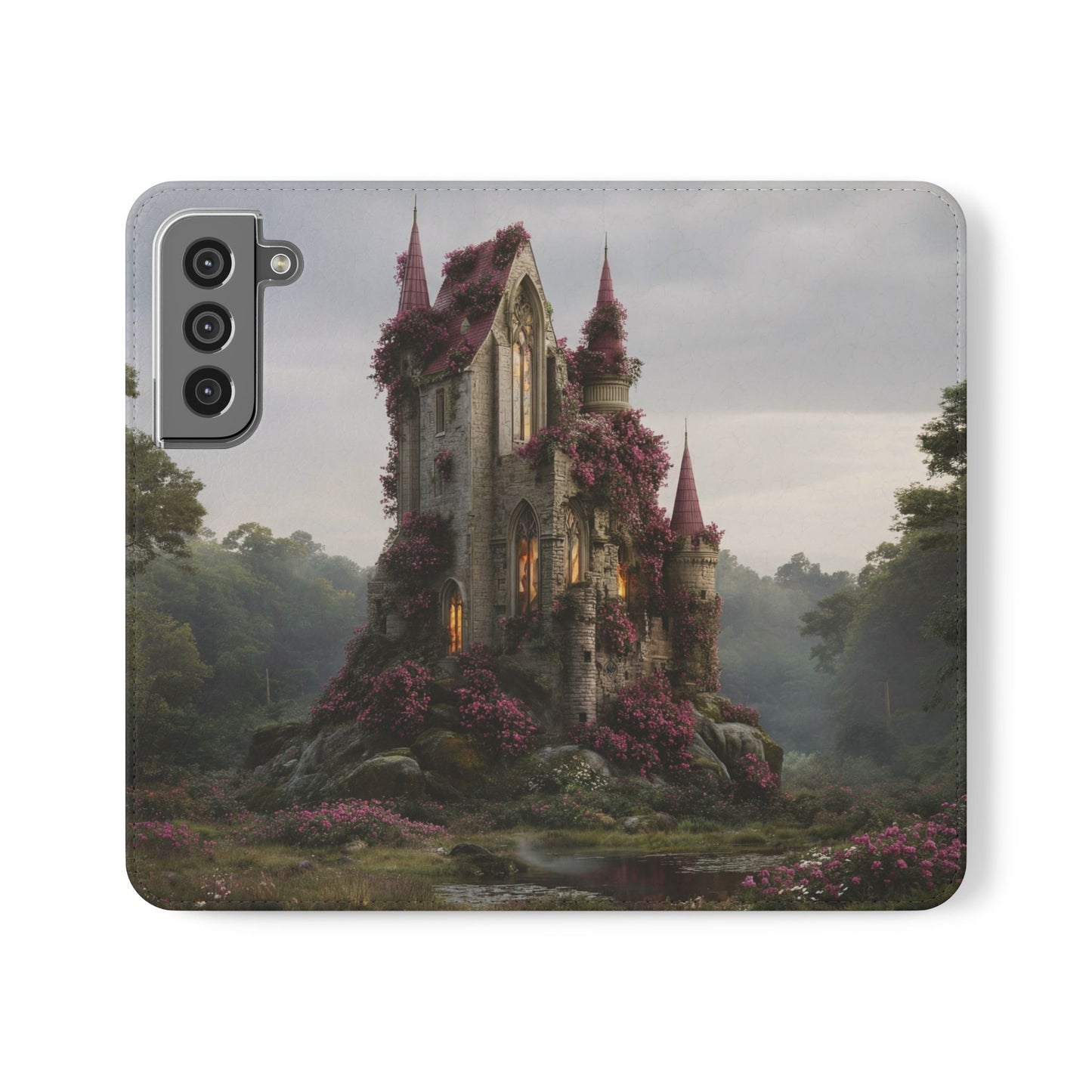 Blossom Spire Flip Cases – Pink Ivy Gothic Castle Cover