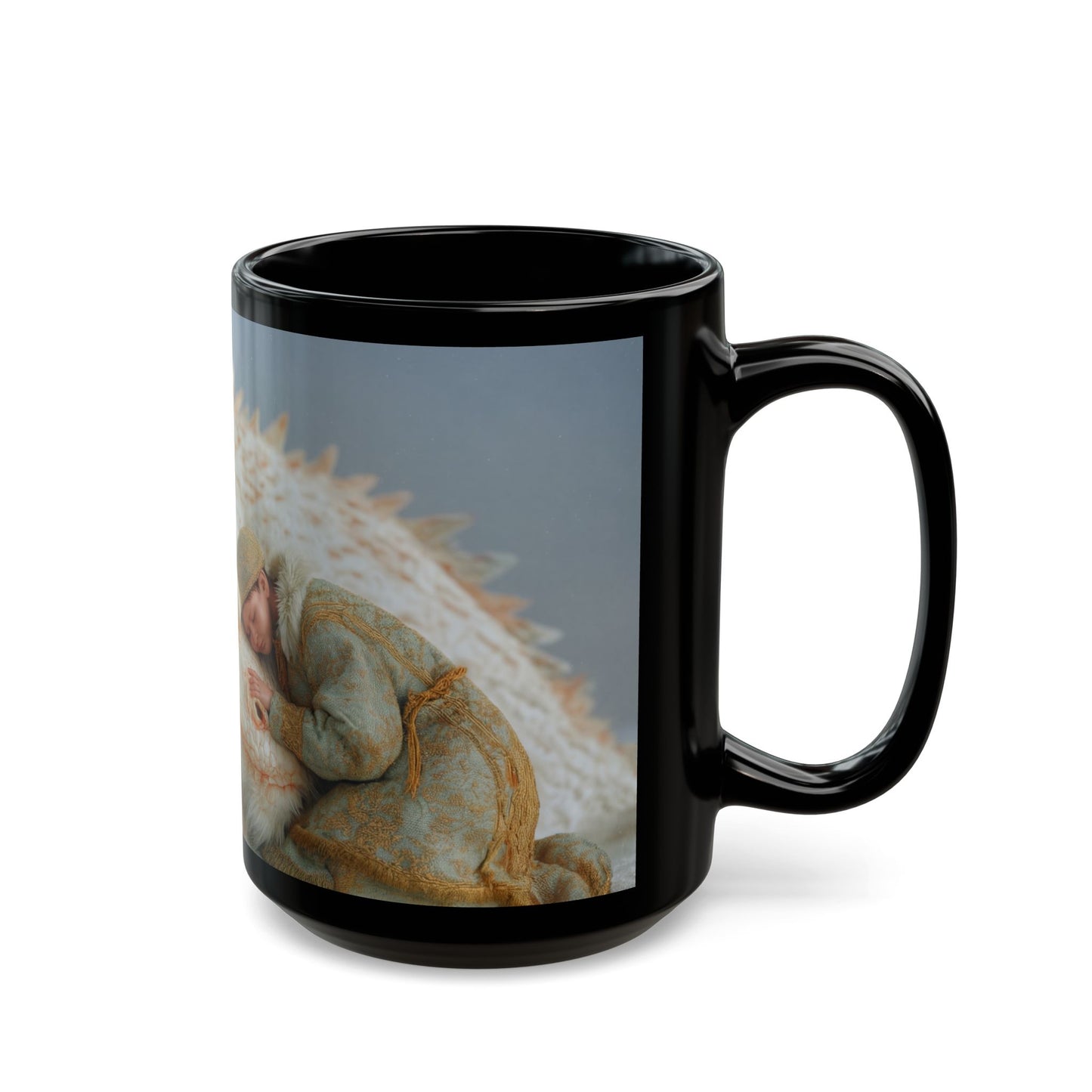 Child and White Dragon Mug – Snowbound Sanctuary Dreamscape
