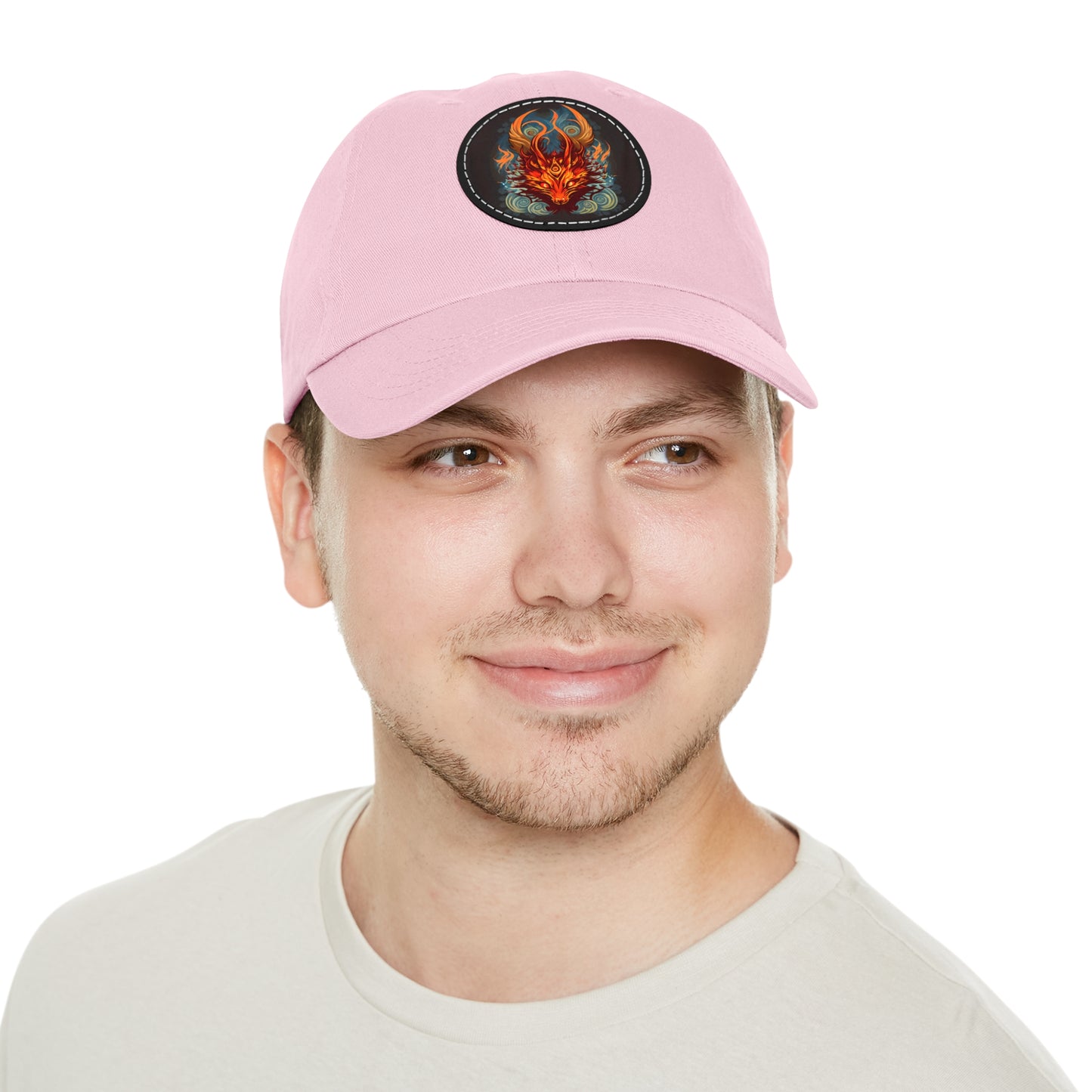 tshirt design, nine-tailed fox - Dad Hat with Leather Patch (Round)