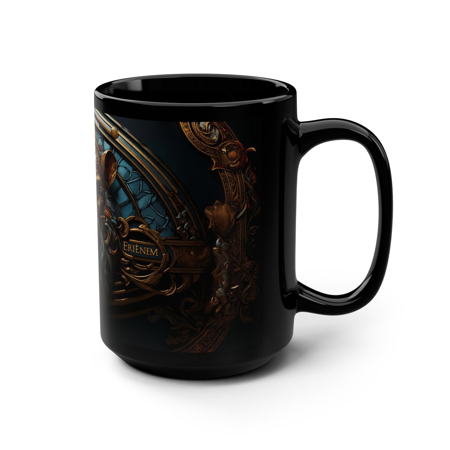 Ornate Lion Warrior Mug - Fantasy Art Print