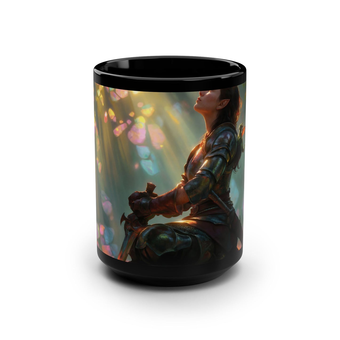 Crystal Canopy Paladin Mug, 15oz – Emerald Dragon Sentinel Resting