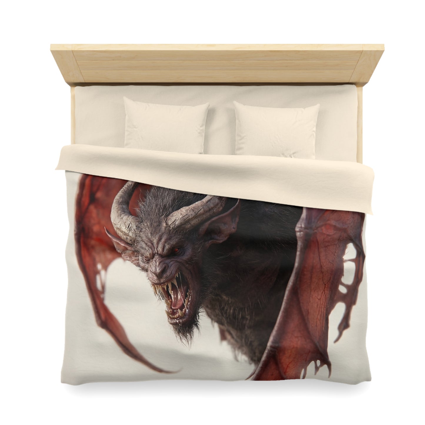 Crimson Winged Horror Microfiber Duvet Cover – Shadowed Beast Roar