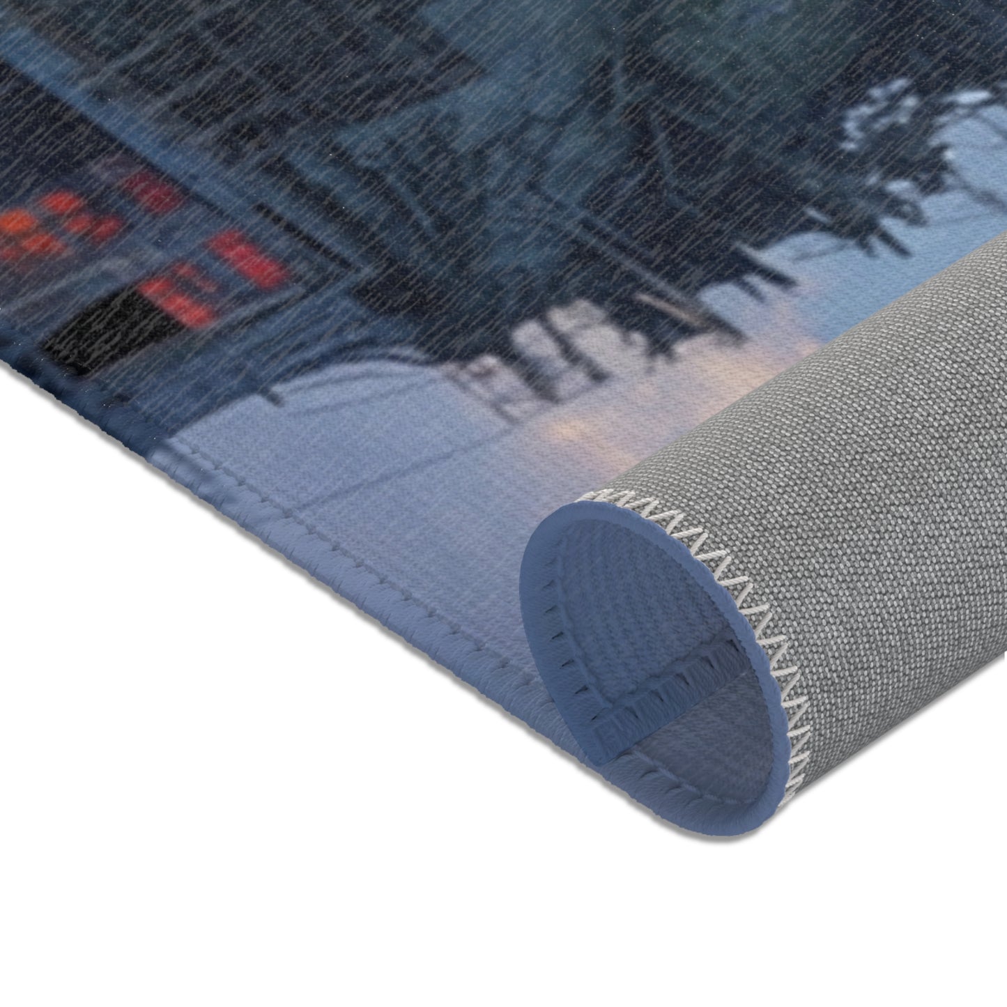 Aerial Lighthouse Area Rug – Twilight Skywatcher Dreamscape