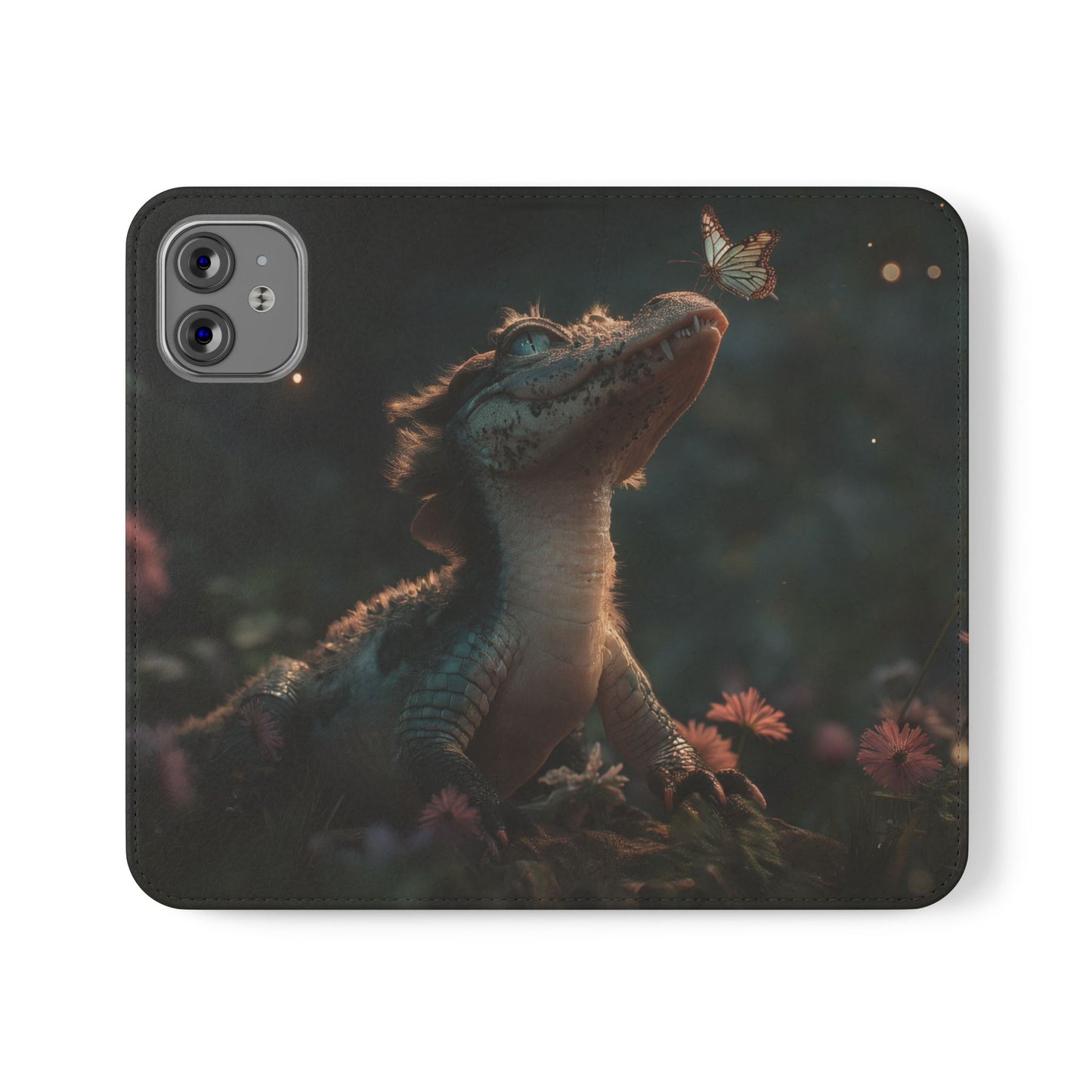 Crocodile Butterfly Flip Cases – Tender Guardian with Moth Companion