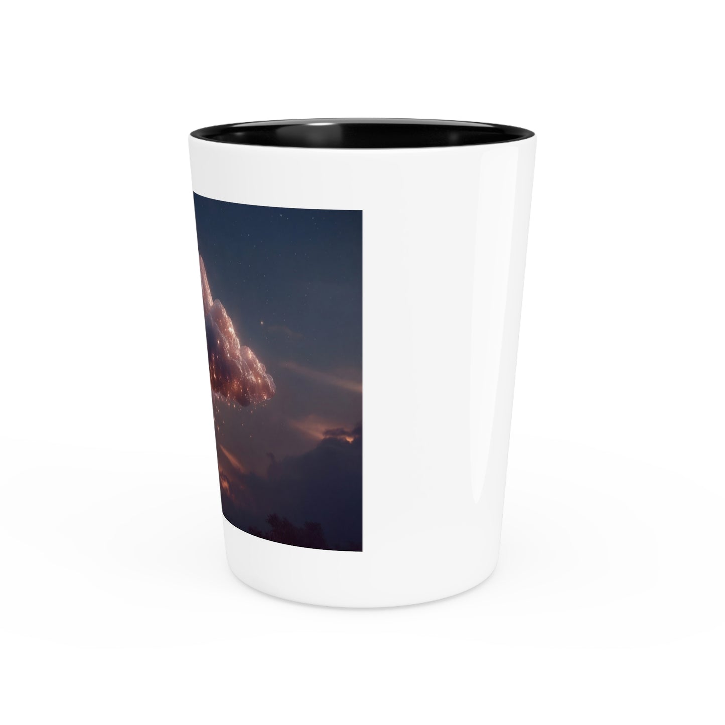 Celestial Vortex Shot Glass – Indigo Cloud Dreamscape