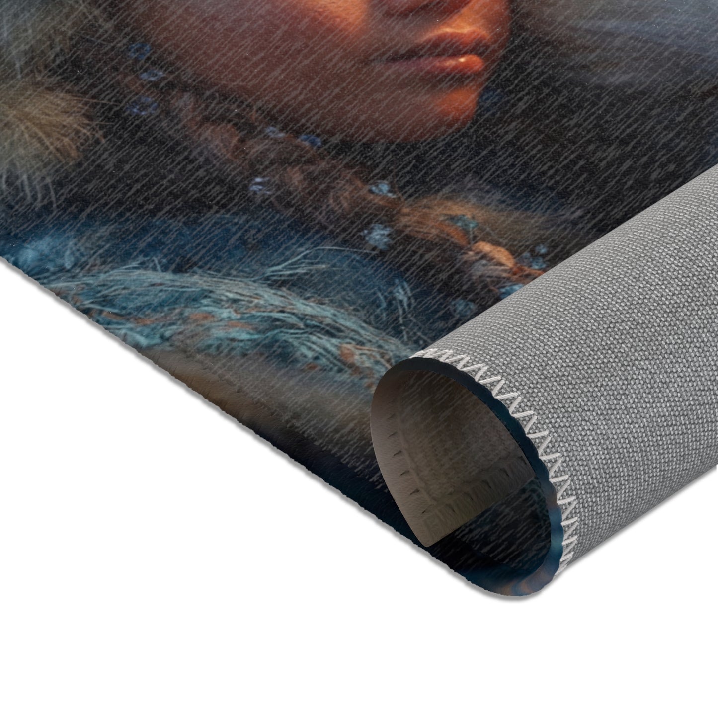 Snowbound Sentinel Area Rug – Whispering Frost and Warmth