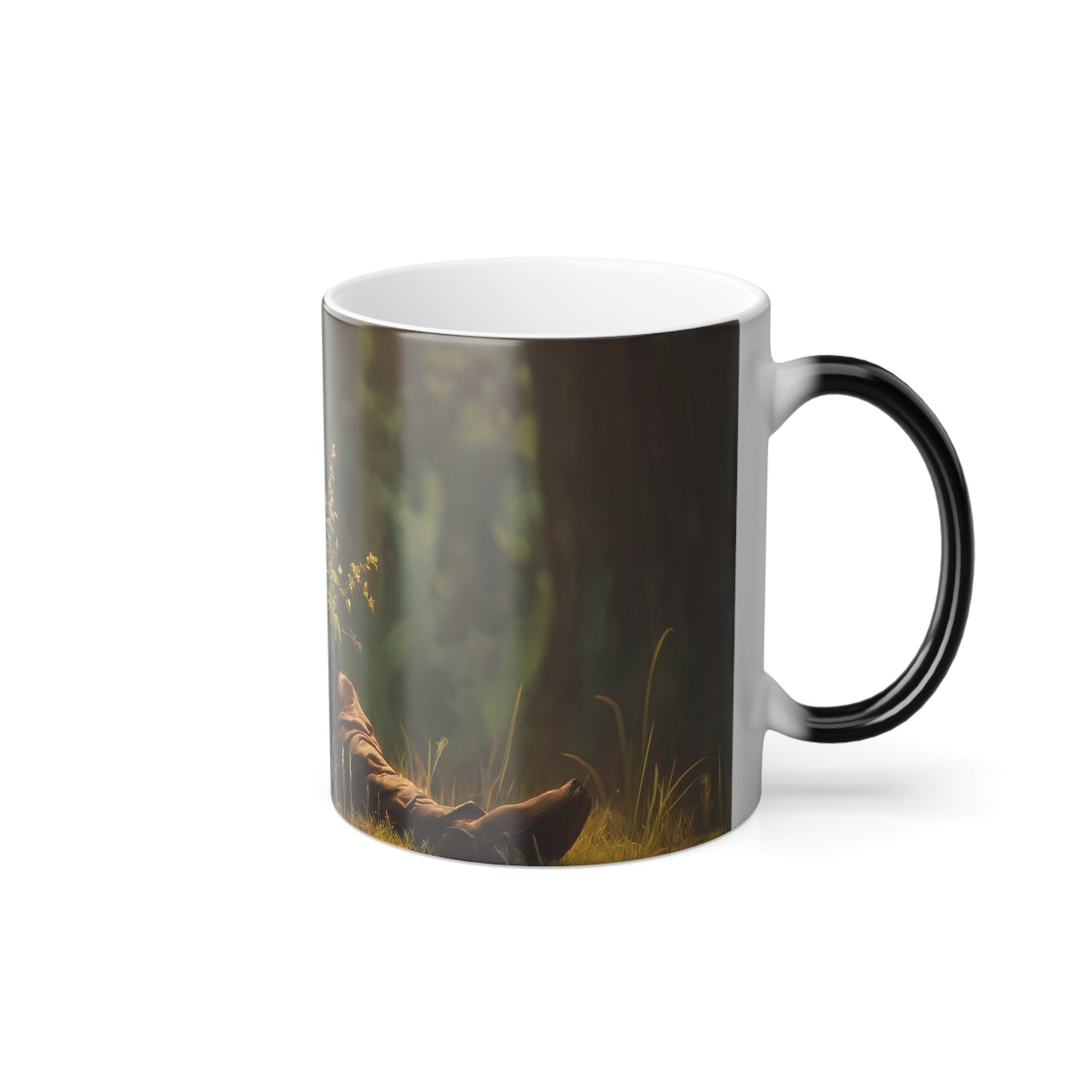 Glowing Eye Forest Guardian Mug – Bioluminescent Plant Caretaker Art