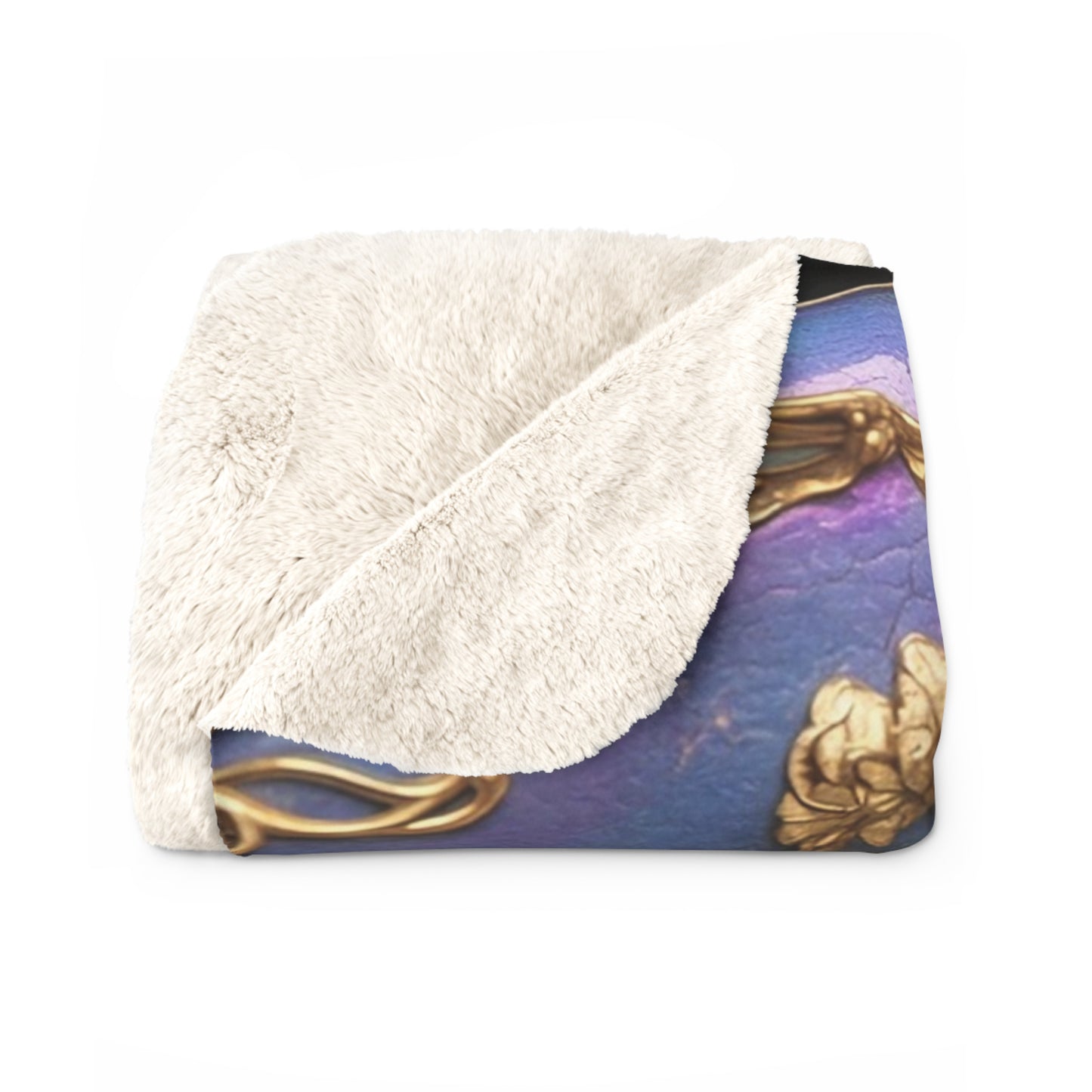 Winged Koi Sherpa Fleece Blanket – Celestial Aquatic Dreamscape