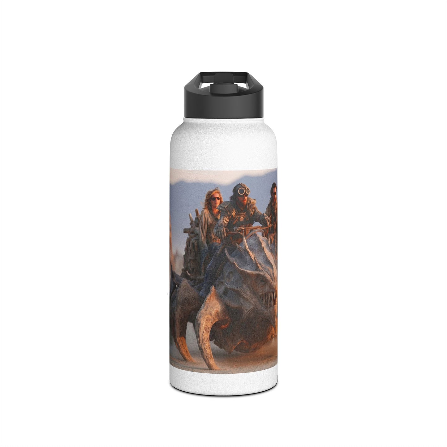 Desert Drifters Stainless Steel Water Bottle, Standard Lid – Dust-Filled Sunset Ride