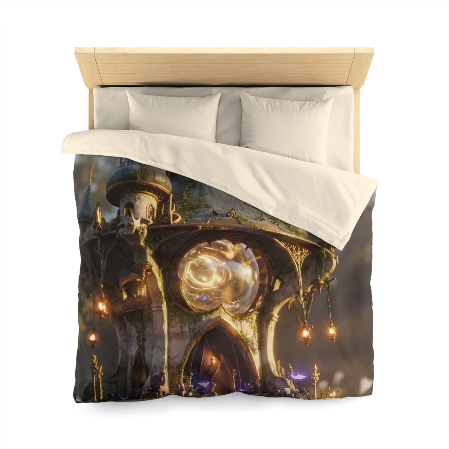 Whispering Observatory Duvet Cover – Twilight Magic in Stone