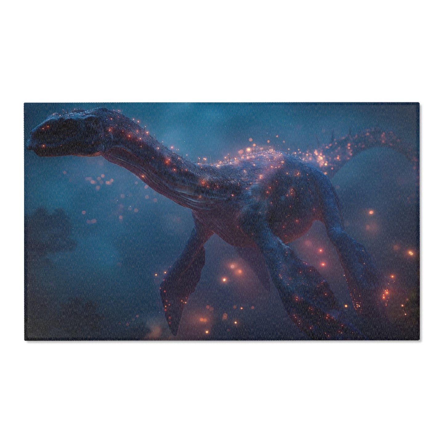 Celestial Plesiosaur Area Rug – Glowing Twilight Leviathan