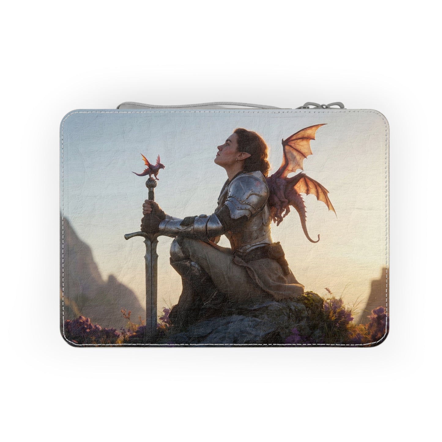 Dragon Rider at Dawn Paper Lunch Bag – Sunset Sentinel and Winged Ally