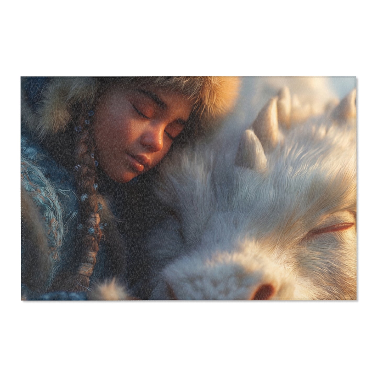 Snowbound Sentinel Area Rug – Whispering Frost and Warmth