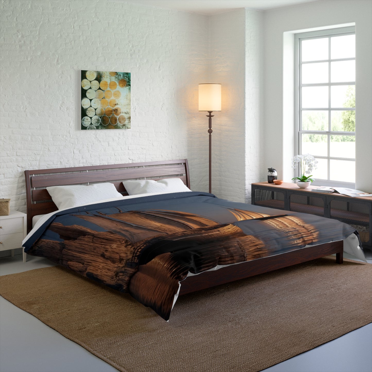 Starlit Sailors Comforter – Moonlit Passage Between Jagged Peaks