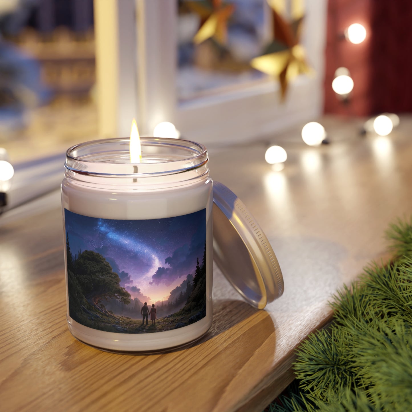 Starlit Meadow Lovers Scented Soy Candles with White Lid, 9oz – Whisper of Twilight’s Embrace