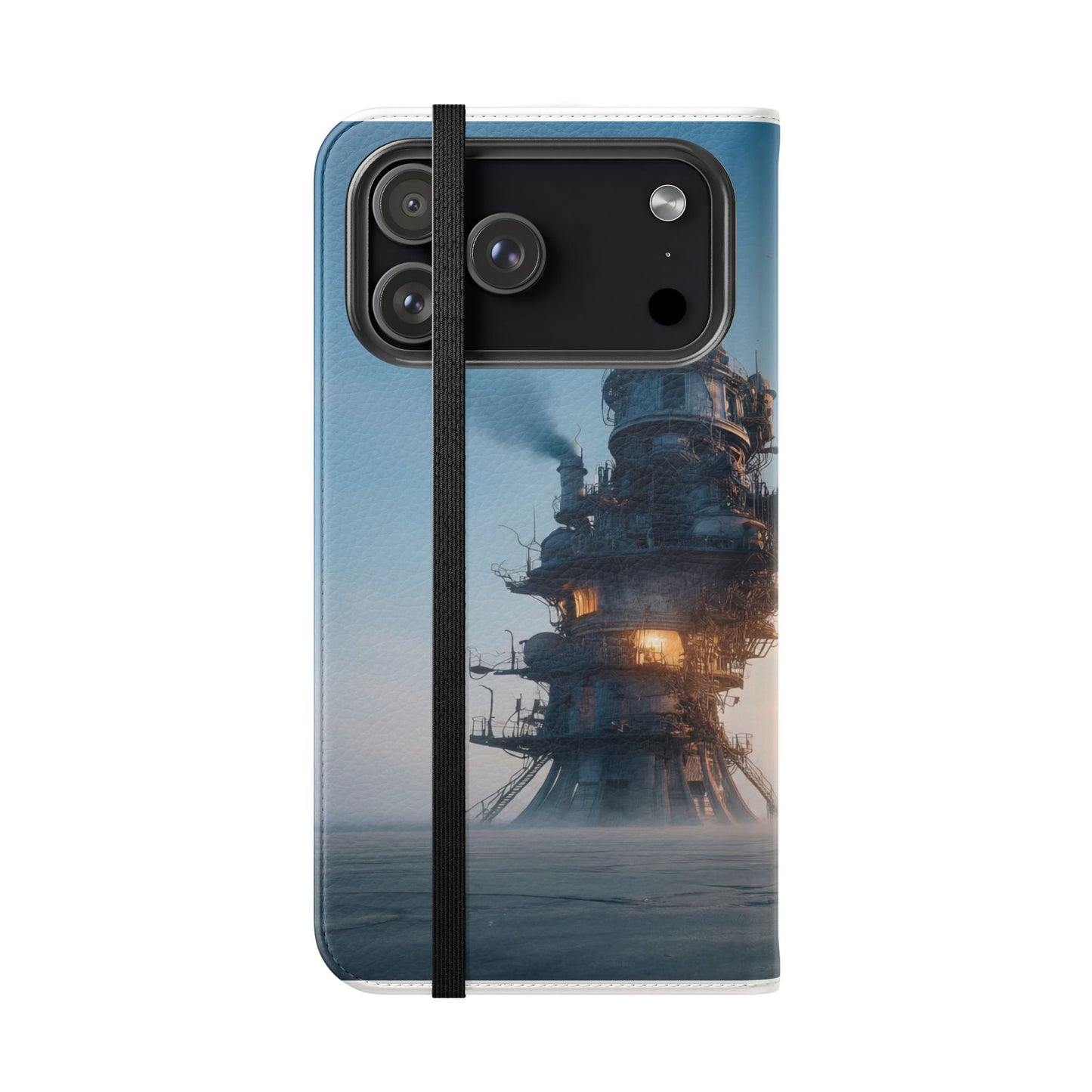 Steam-Stack Tower Flip Cases – Industrial Dawn Sentinel