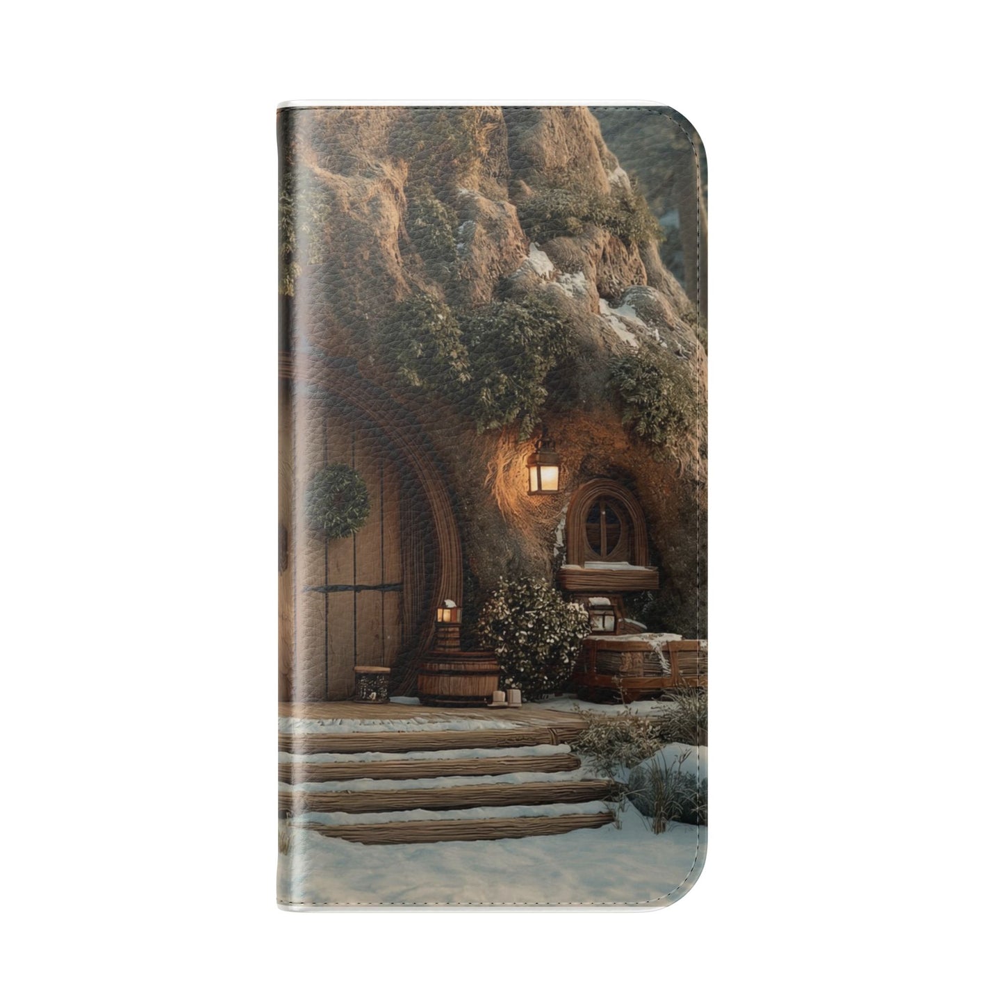 Hobbit Hole Flip Cases – Cozy Winter Doorway Scene