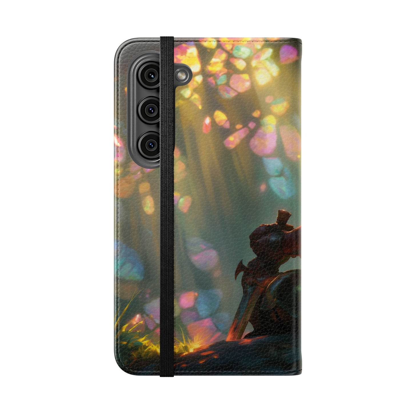 Crystal Grove Sentinel Flip Cases – Iridescent Forest Dawn Guardian