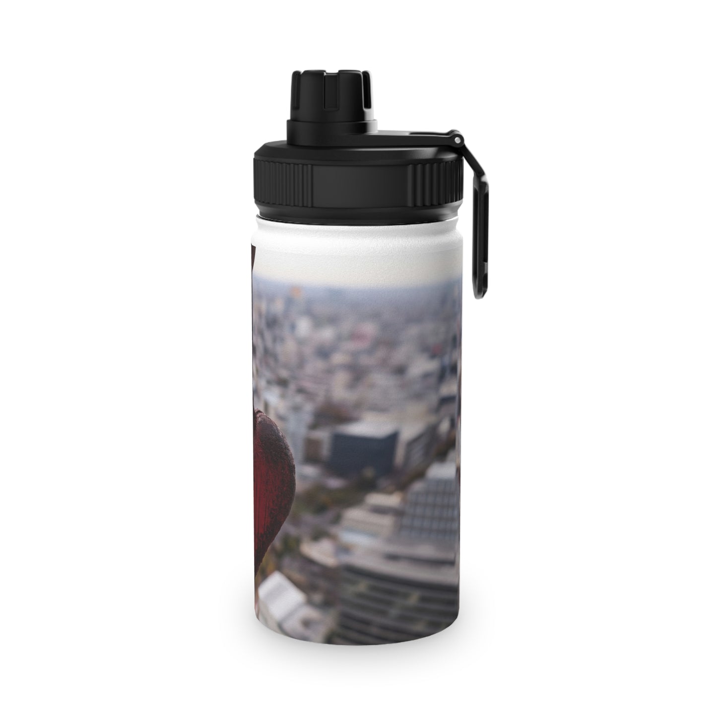 Rusty Heart Weight Bottle – Suspended Over Concrete Skies
