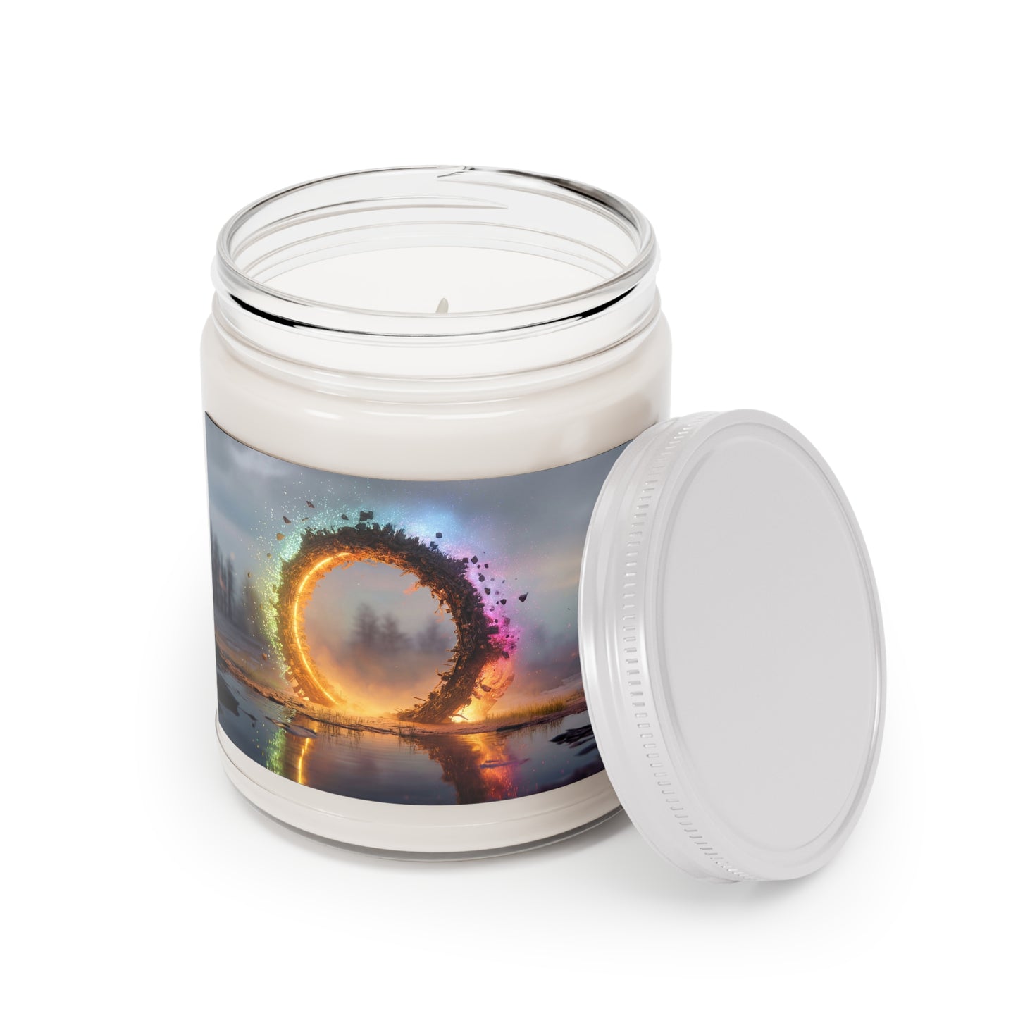 Celestial Vortex Scented Soy Candles with White Lid, 9oz – Indigo Cloud Dreamscape