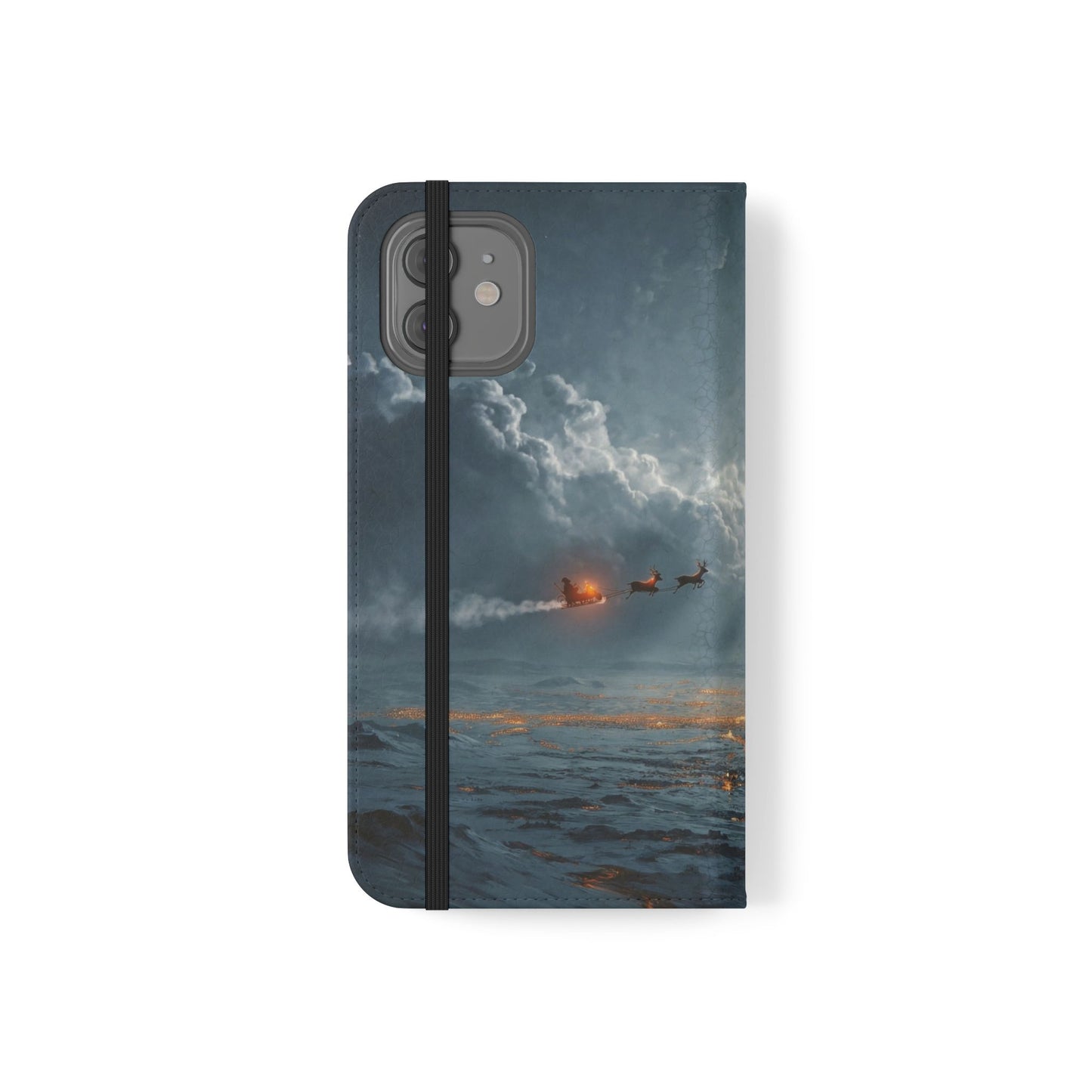 Moonlit Sleigh Flip Cases – Northern Lights Winter Journey