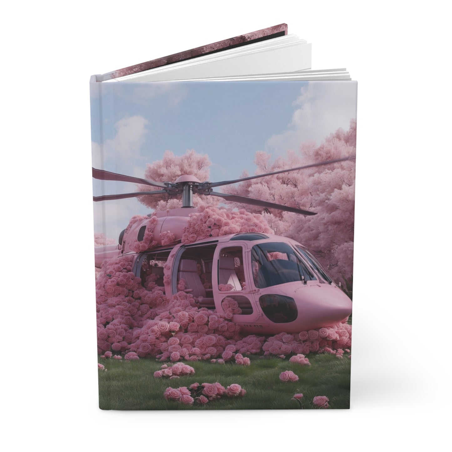 Pink Helicopter Rose Garden Journal Matte – Whimsical Escape in Bloom
