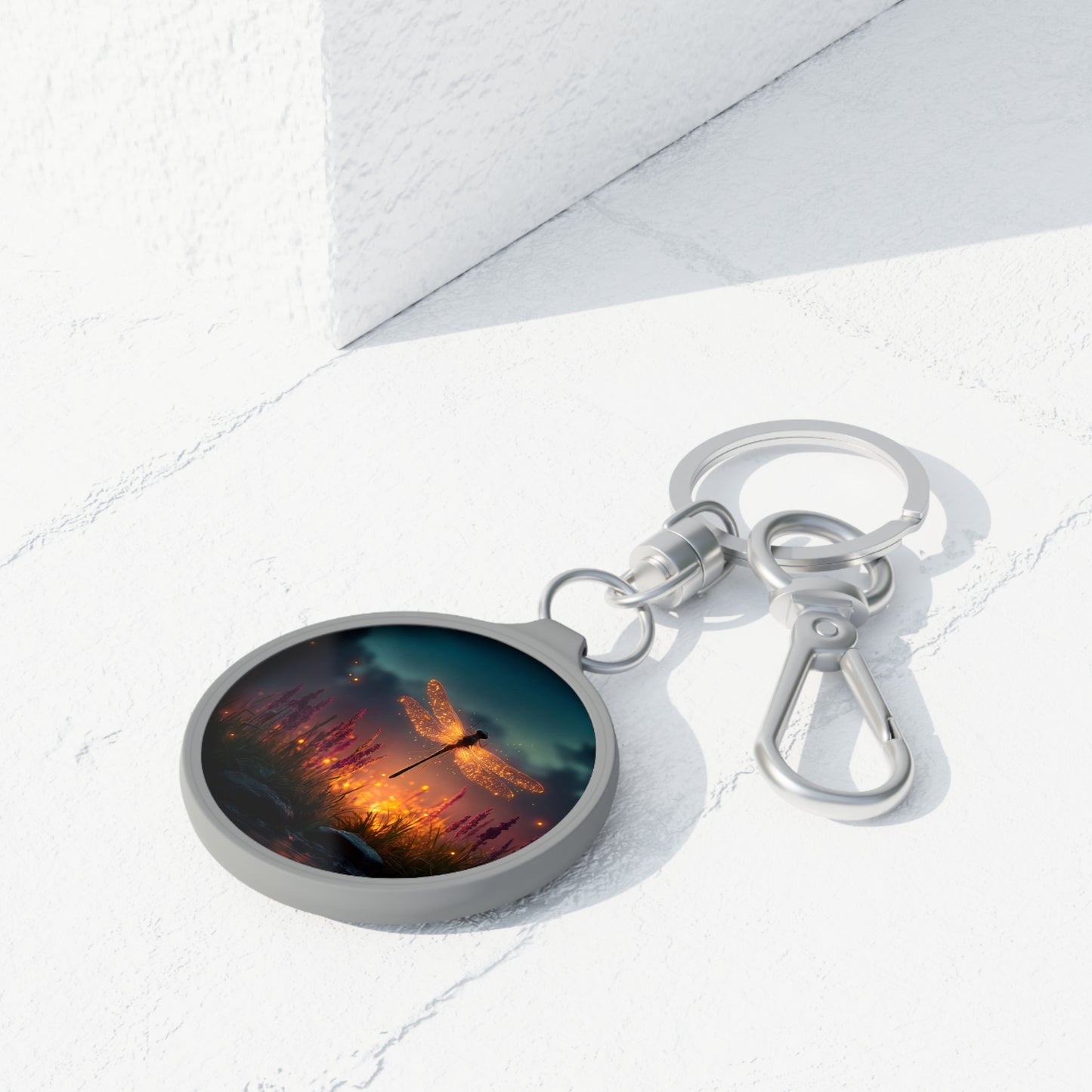 Glowing Dragonfly Keyring Tag – Twilight Meadow Luminescence