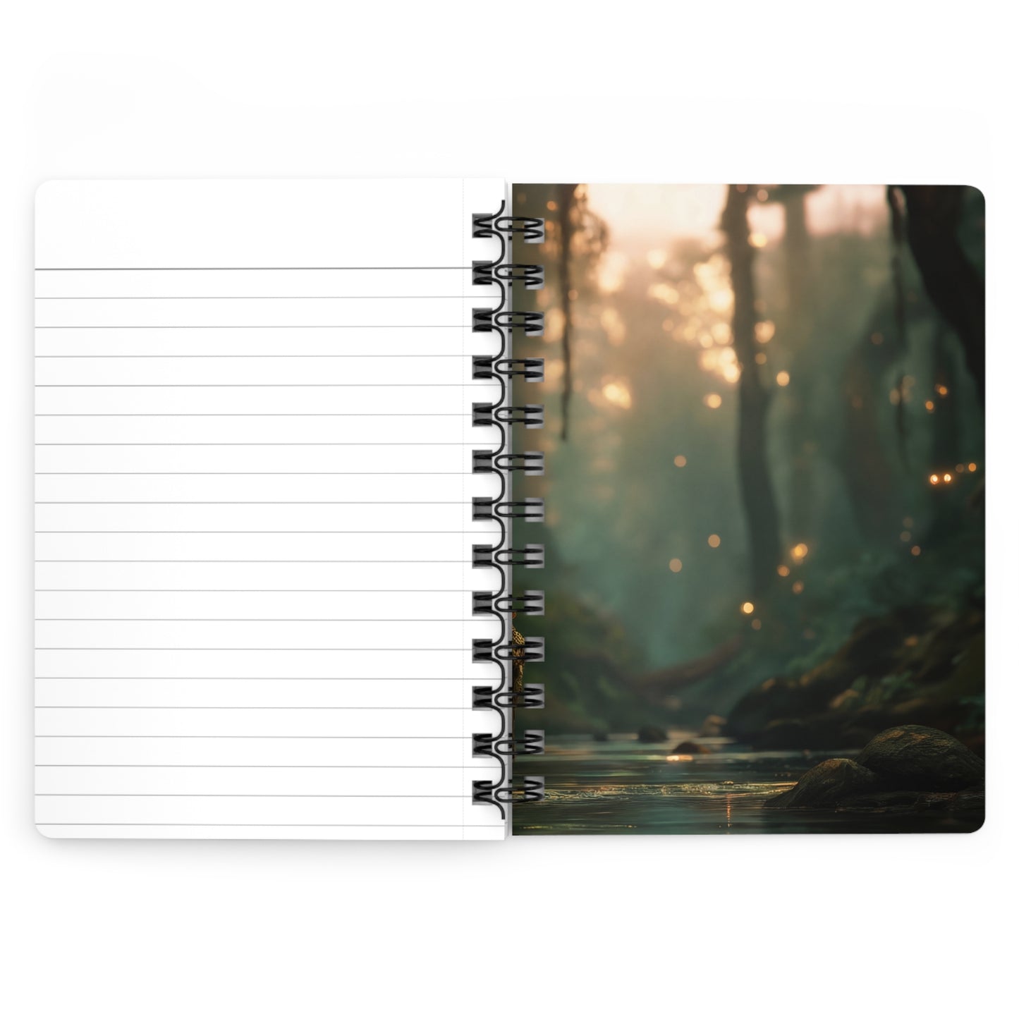 Whispering Forest Fairy Spiral Bound Journal – Golden Hour Sanctuary