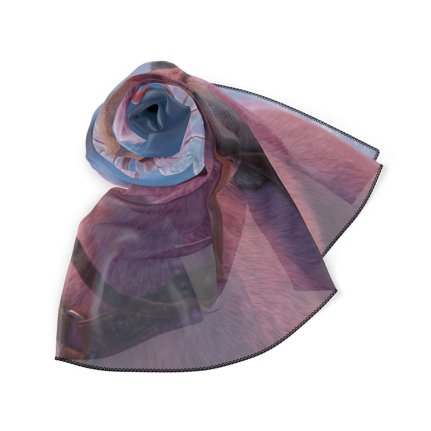 Tiny Fairy on Pink Unicorn Scarf – Winter Forest Glow