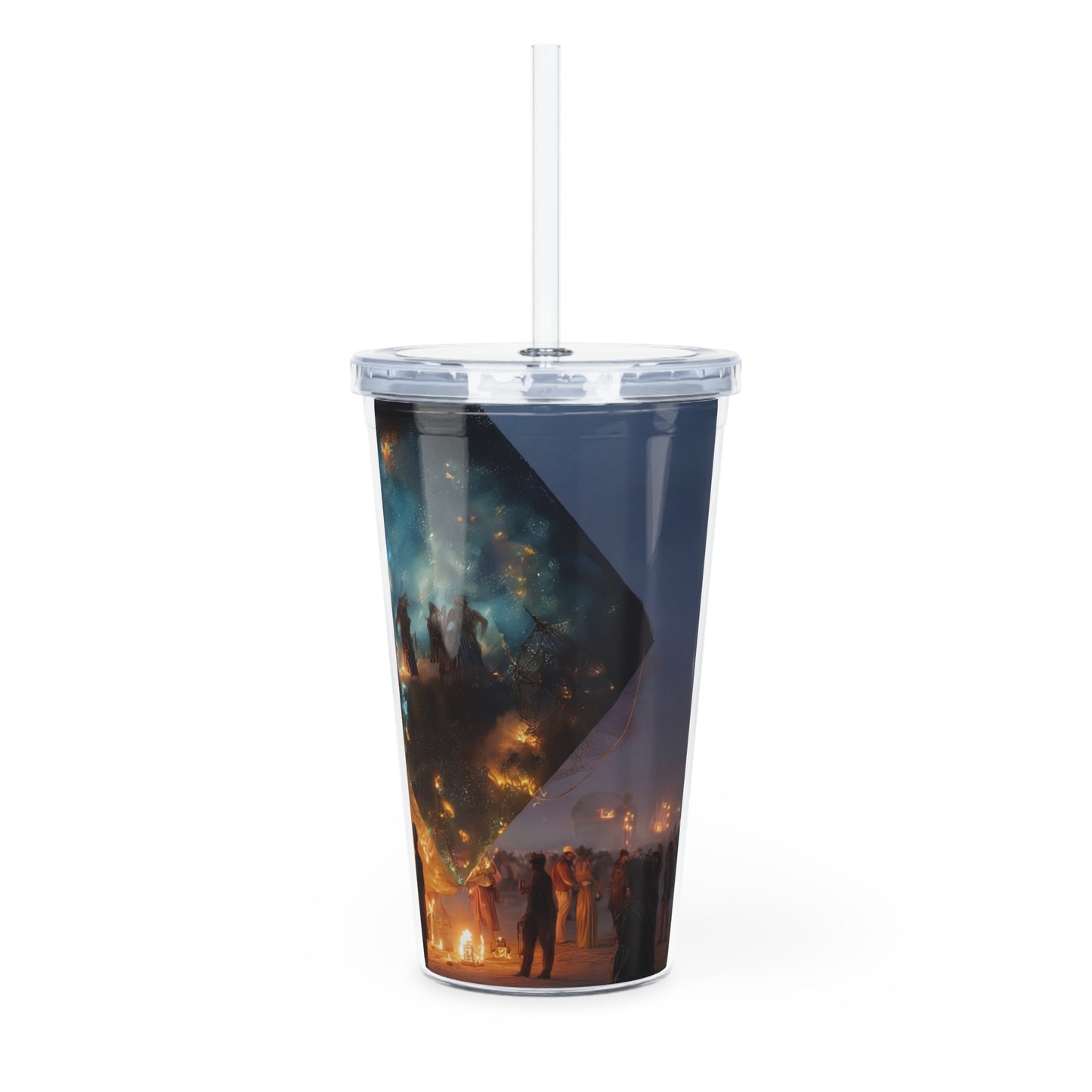 Celestial Cube Tumbler with Straw – Portal to a Starlit Ritual