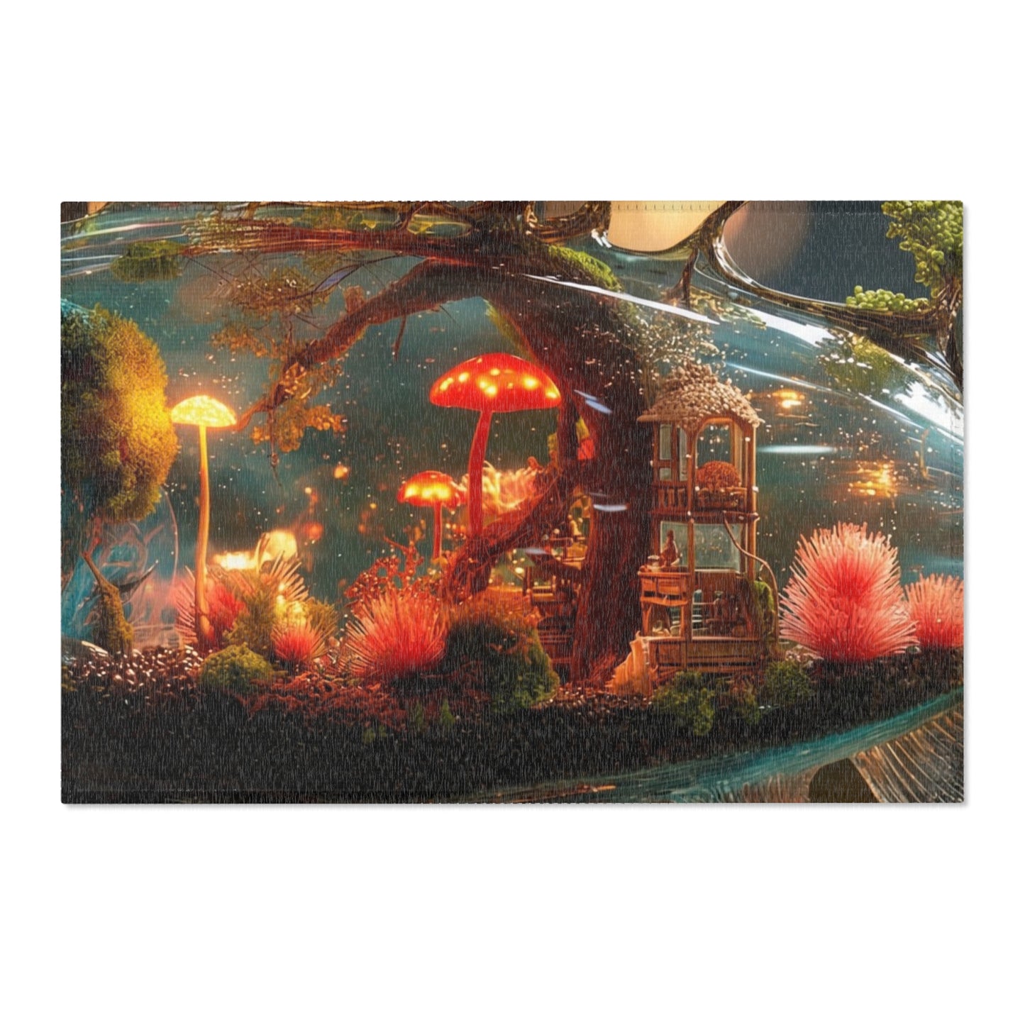 Forest Within Fish Area Rugs – Bioluminescent Underwater Sanctuary