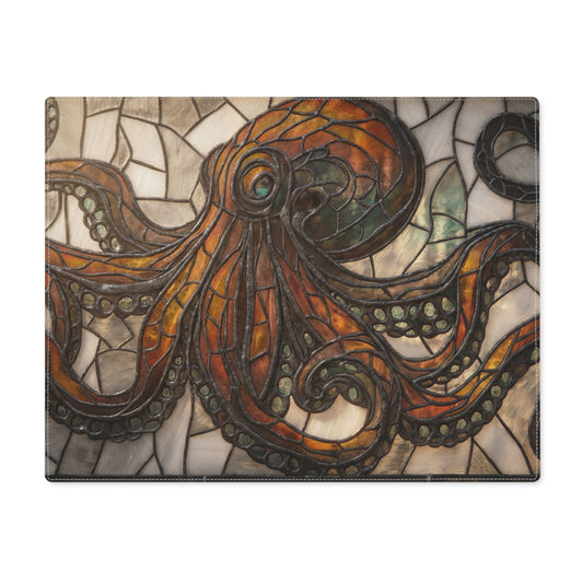 Stained Glass Octopus Placemat – Amber Depths & Art Nouveau Whimsy