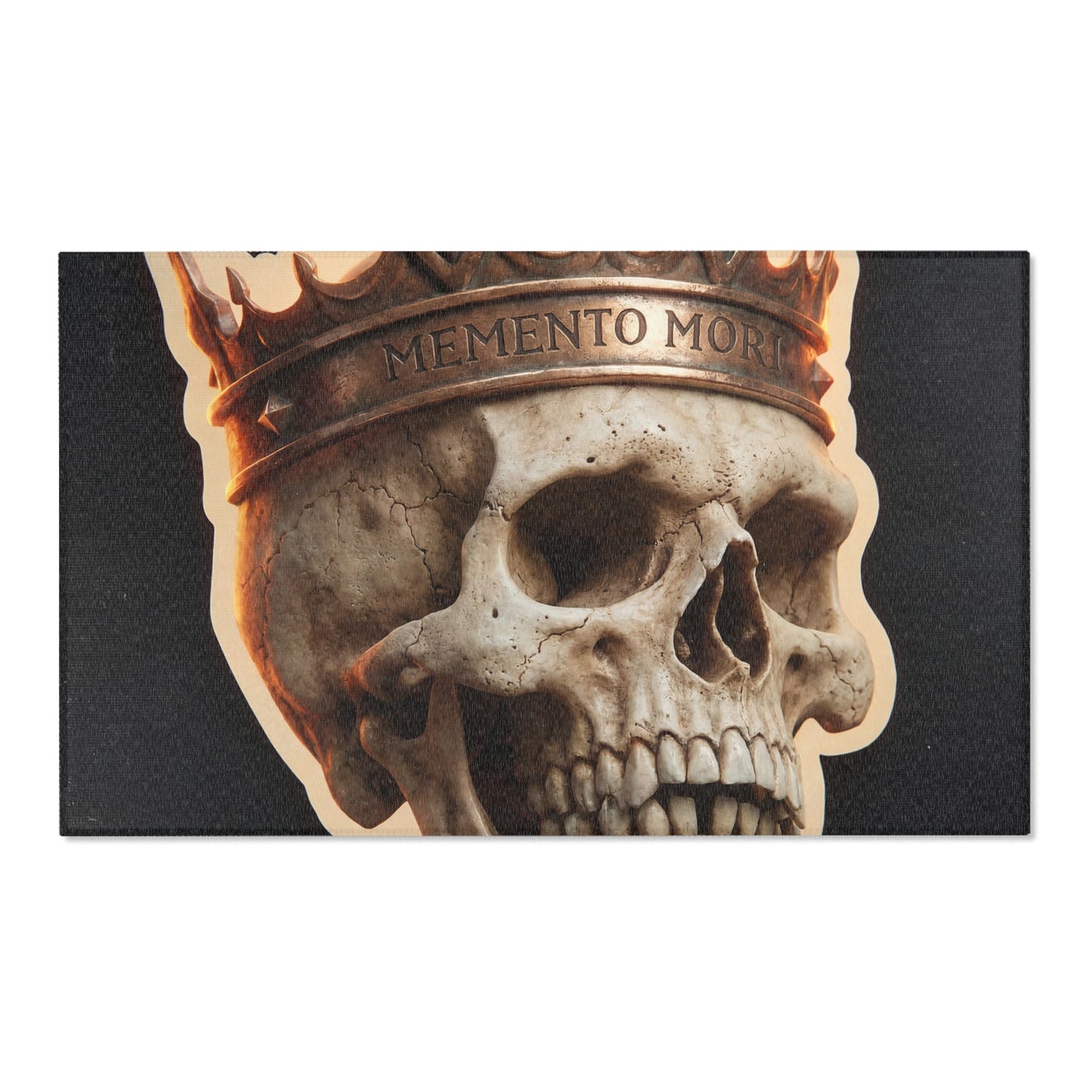 Crowned Skull Area Rug – Memento Mori Regal Warning