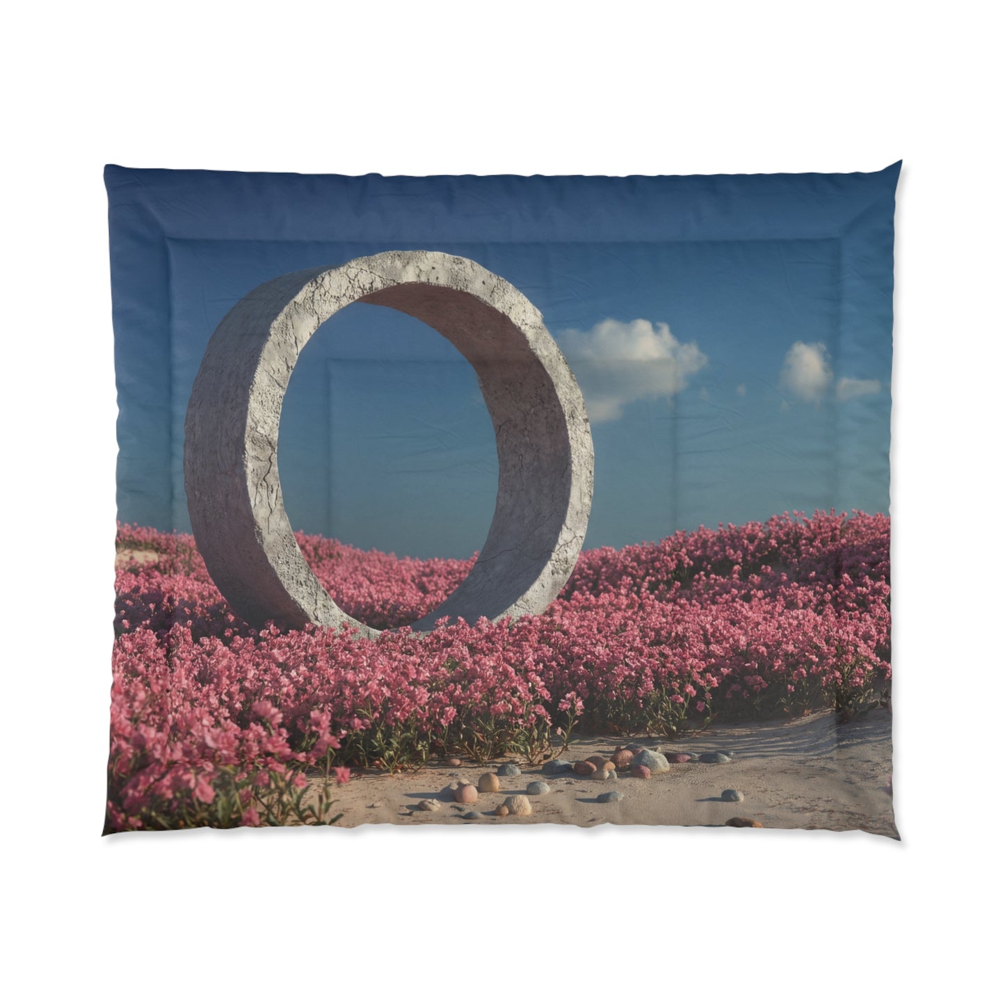 Stone Ring Comforter – Pink Wildflower Portal Blanket