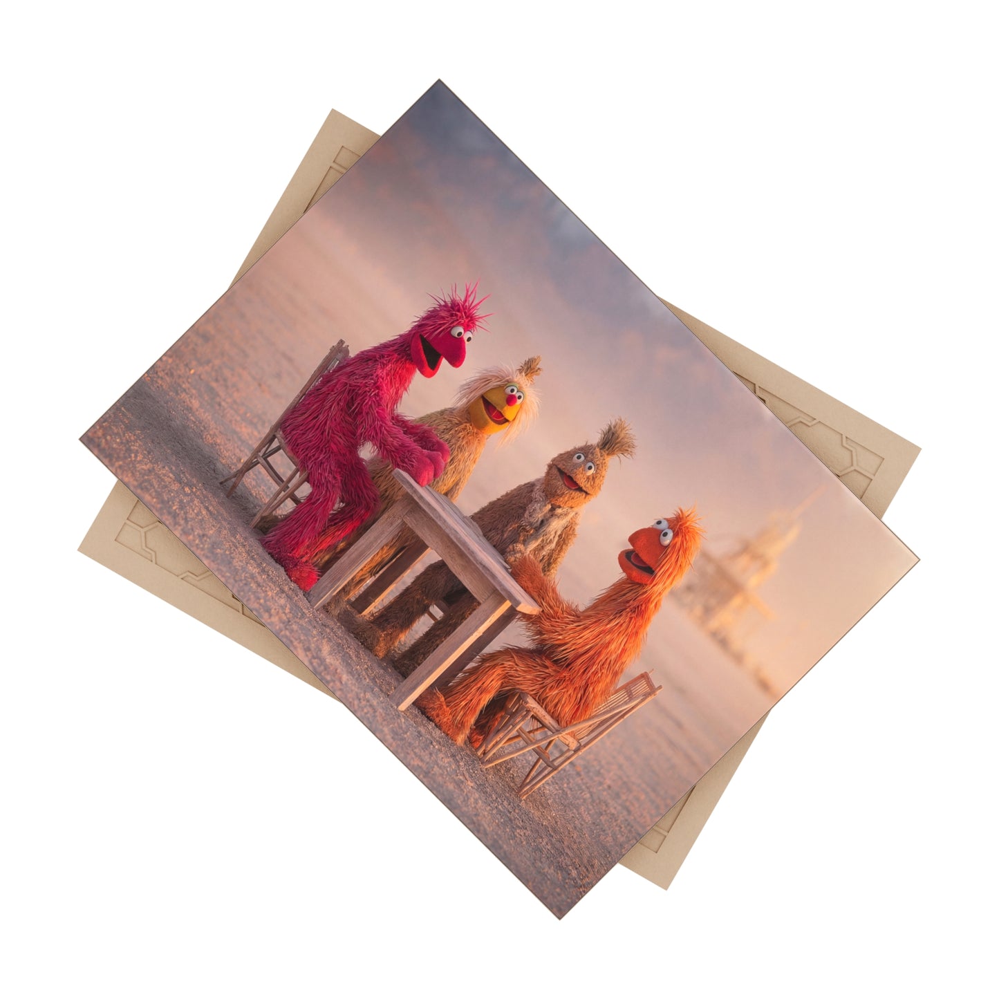 Desert Diner Muppet Ceramic Photo Tile – Sunset Gathering in the Dust