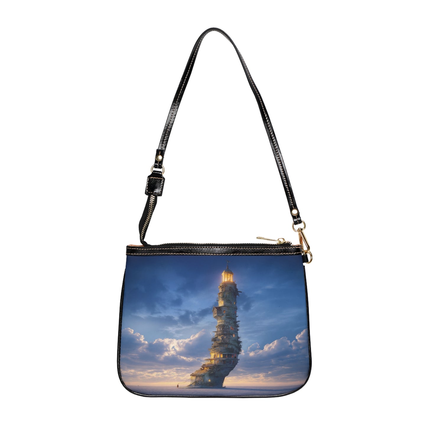 Skyborne Lighthouse Small Shoulder Bag – Twilight Beacon Dreamscape